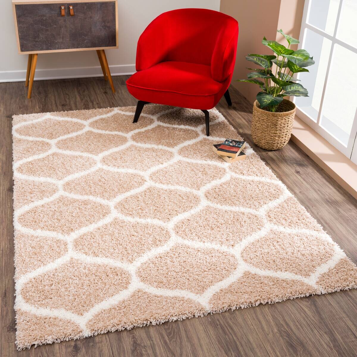 Sanat Hochflorteppich MADRID beige B/L: ca. 200x290 cm
