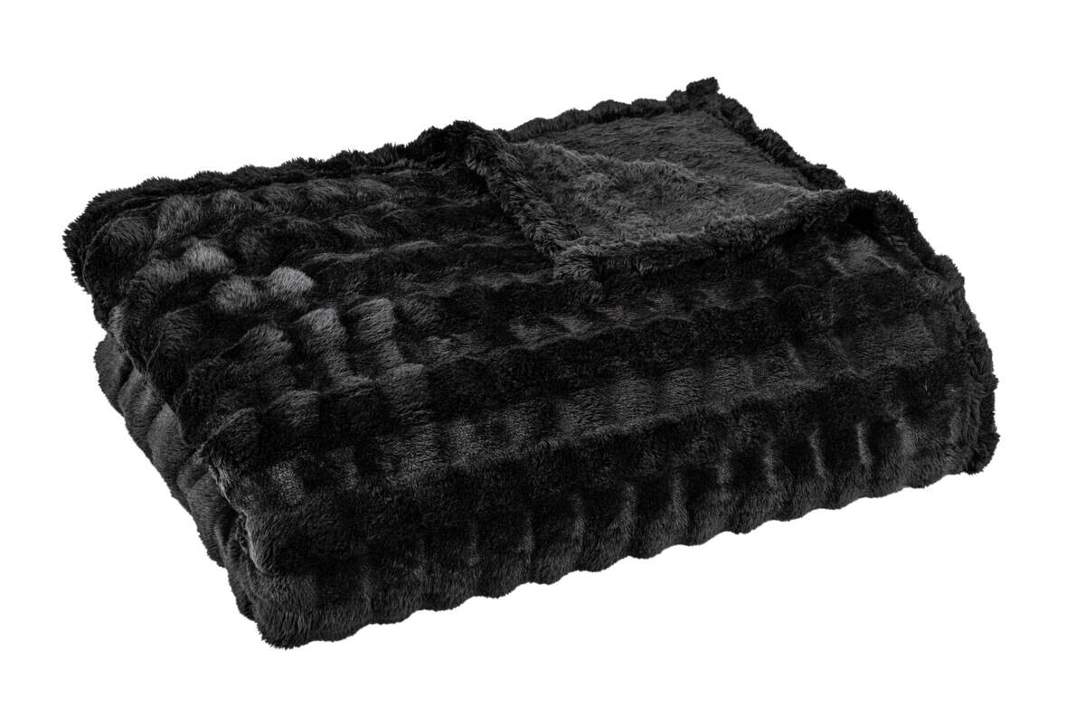 Wohndecke schwarz Polyester B/L: ca. 160x220 cm