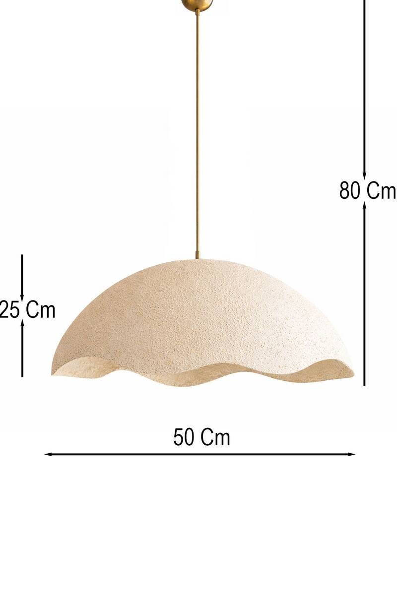 Pendelleuchte creme Metall Beton B/H/L/D: ca. 50x80x50x50 cm E27 1 Brennstellen