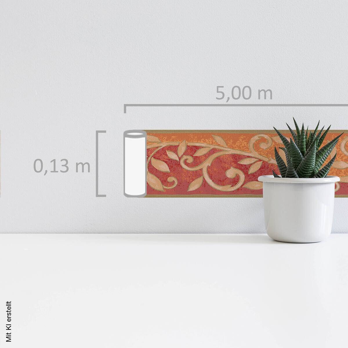 A.S.Creation Bordüre rot beige orange B/H/D: ca. 13x500x7,5 cm