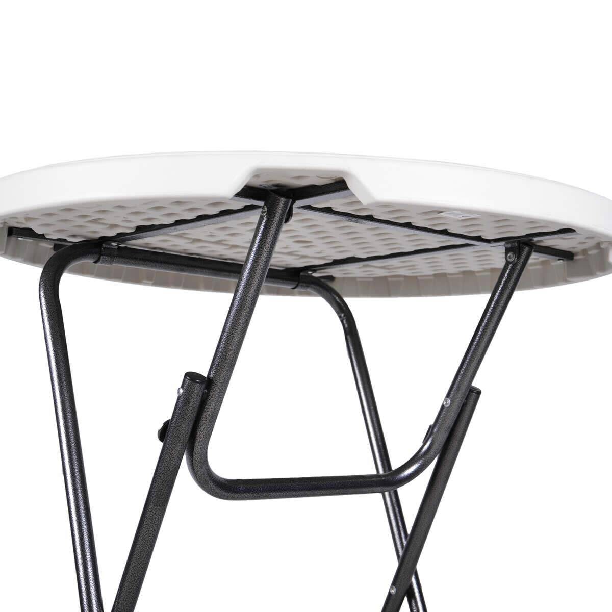 VCM Stehtisch weiß Metall H/D: ca. 110x80 cm