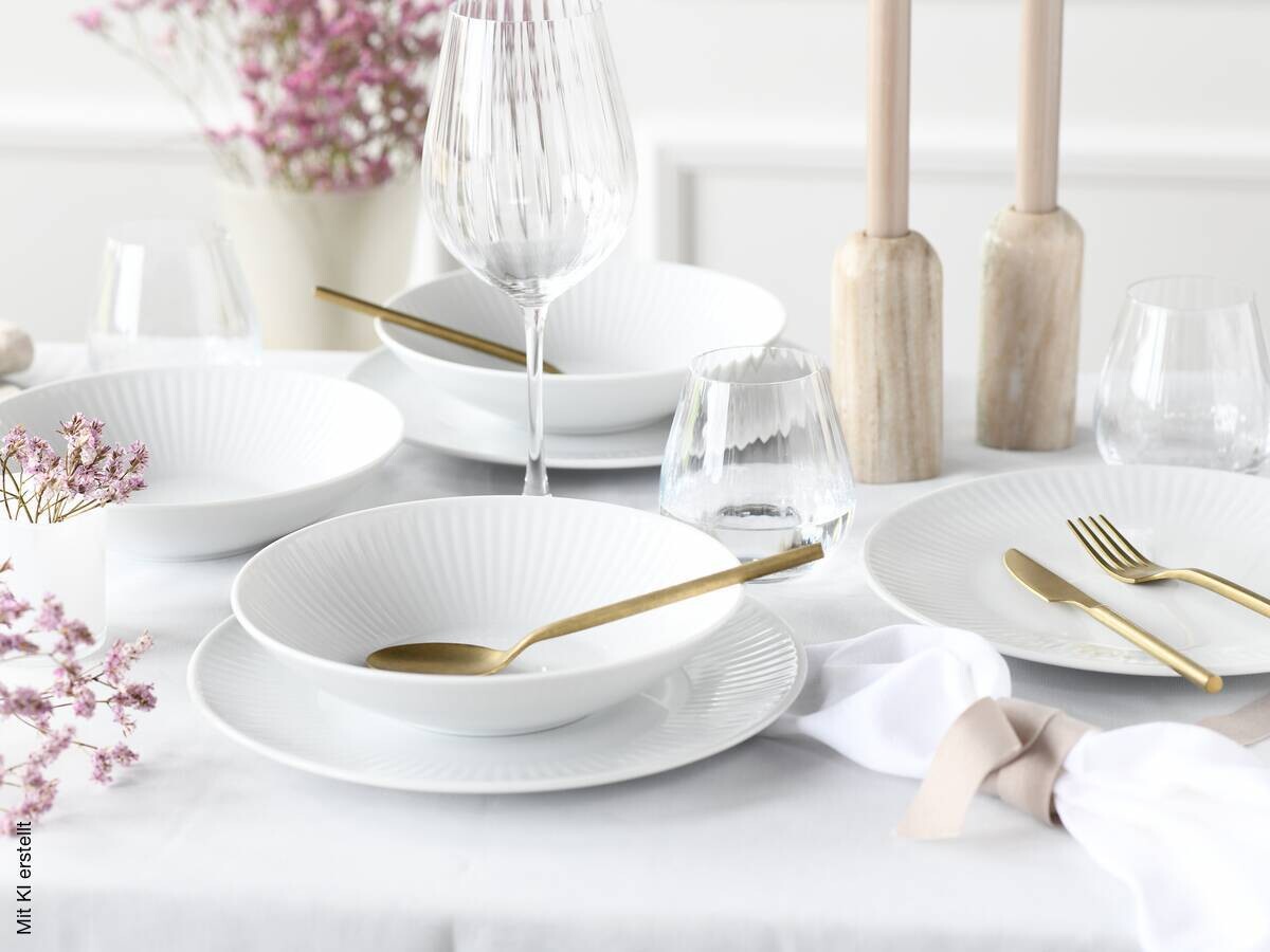 CreaTable Teller-Set Valencia weiß Porzellan