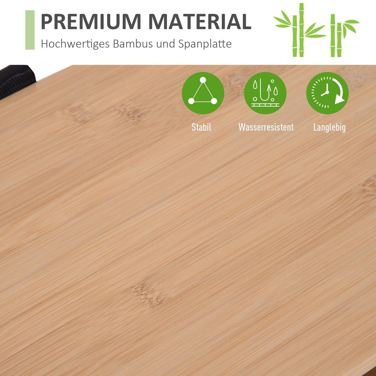 Badezimmerschrank natur Bambus B/H/L: ca. 26x92x50 cm