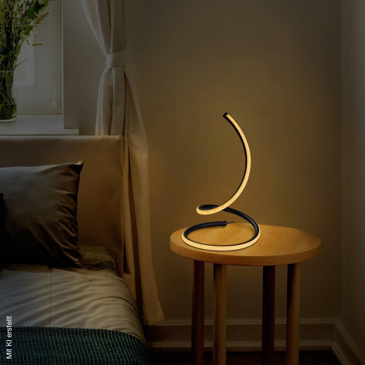 Opviq LED-Tischleuchte schwarz Metall B/H/T: ca. 25x40x25 cm