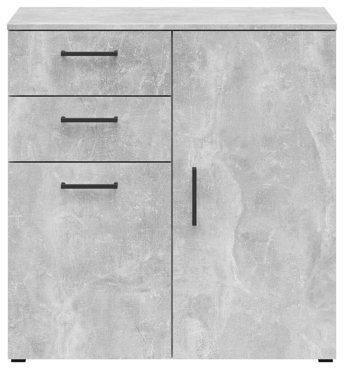 Kommode Multi-Stauraum Typ 26 Beton Optik B/H/T: ca. 80x83x40 cm