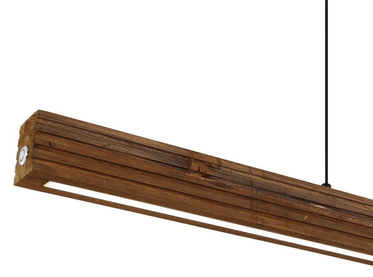 GLOBO LED-Pendelleuchte OAKRA schwarz Metall Holz B/H/T: ca. 6x120x1 cm 1 Brennstellen