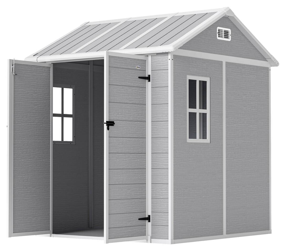 Outsunny Garden Storage Shed grau B/H/L: ca. 181x220x181 cm