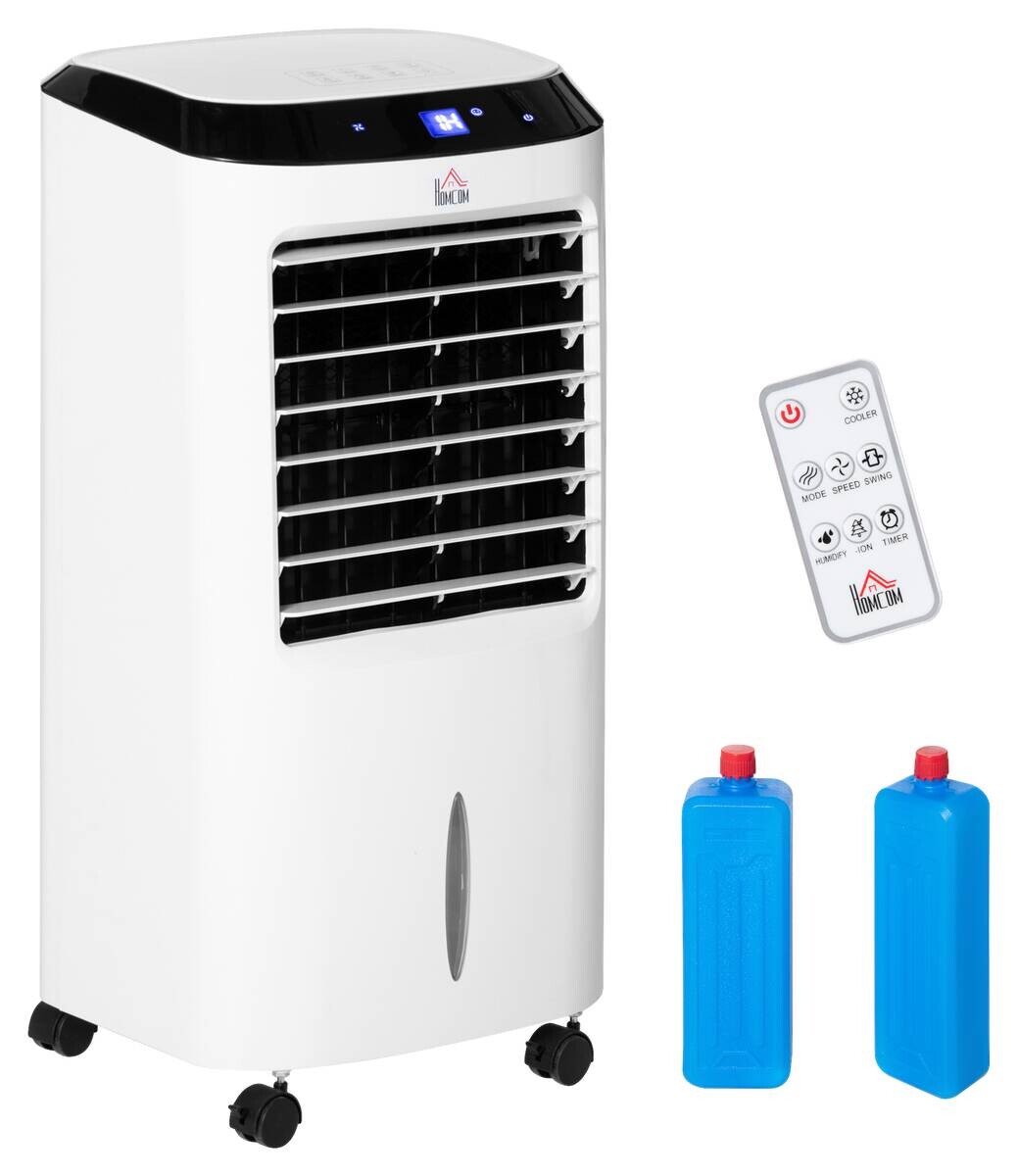 HOMCOM Luftkühler schwarz Polypropylen Kunststoff Edelstahl B/H/L: ca. 31,6x38,2x76 cm