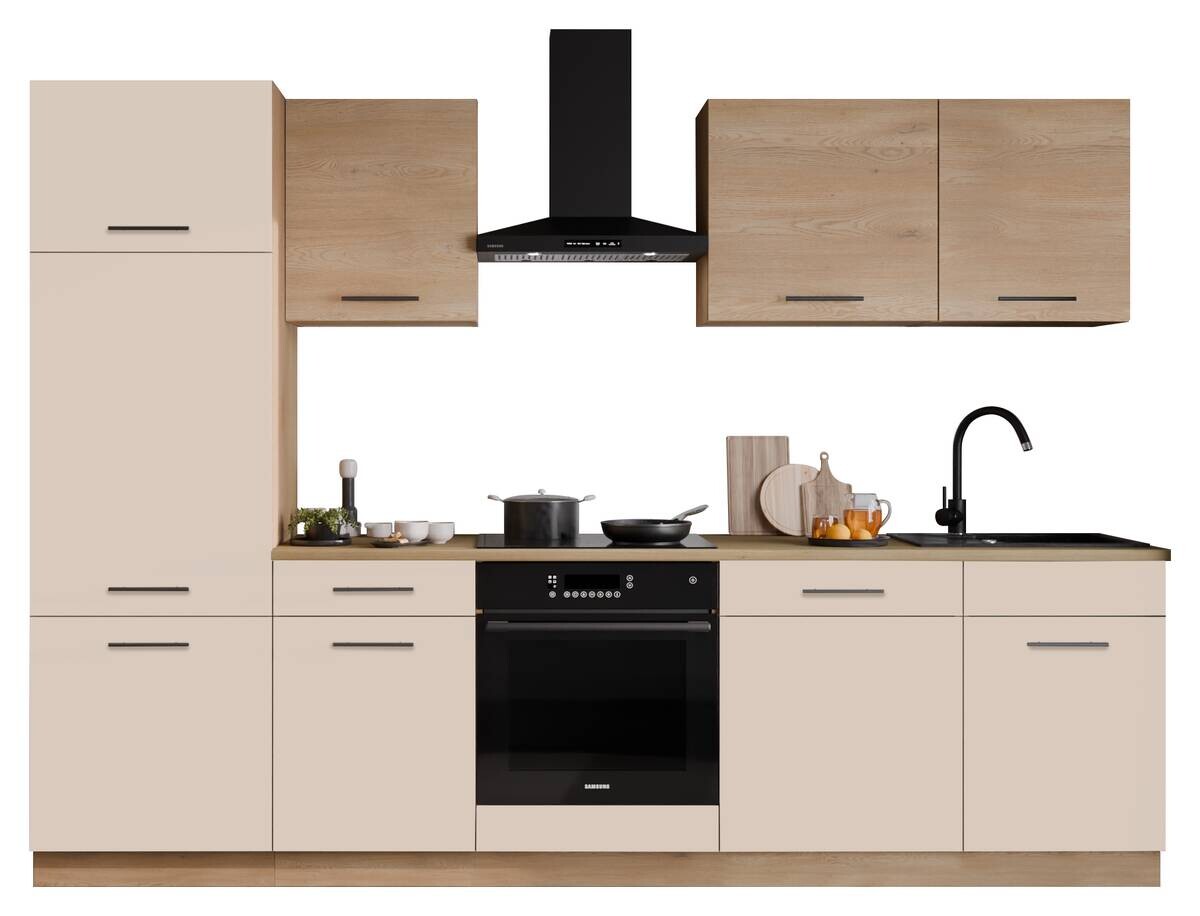 Küchenblock Max II Cashmere Eiche Nachbildung B/H/T: ca. 280x200x60 cm