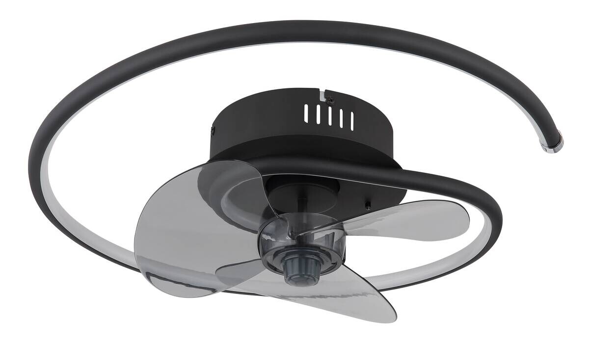 GLOBO Deckenventilator Opal schwarz H/D: ca. 13,9x45 cm max. 30 W