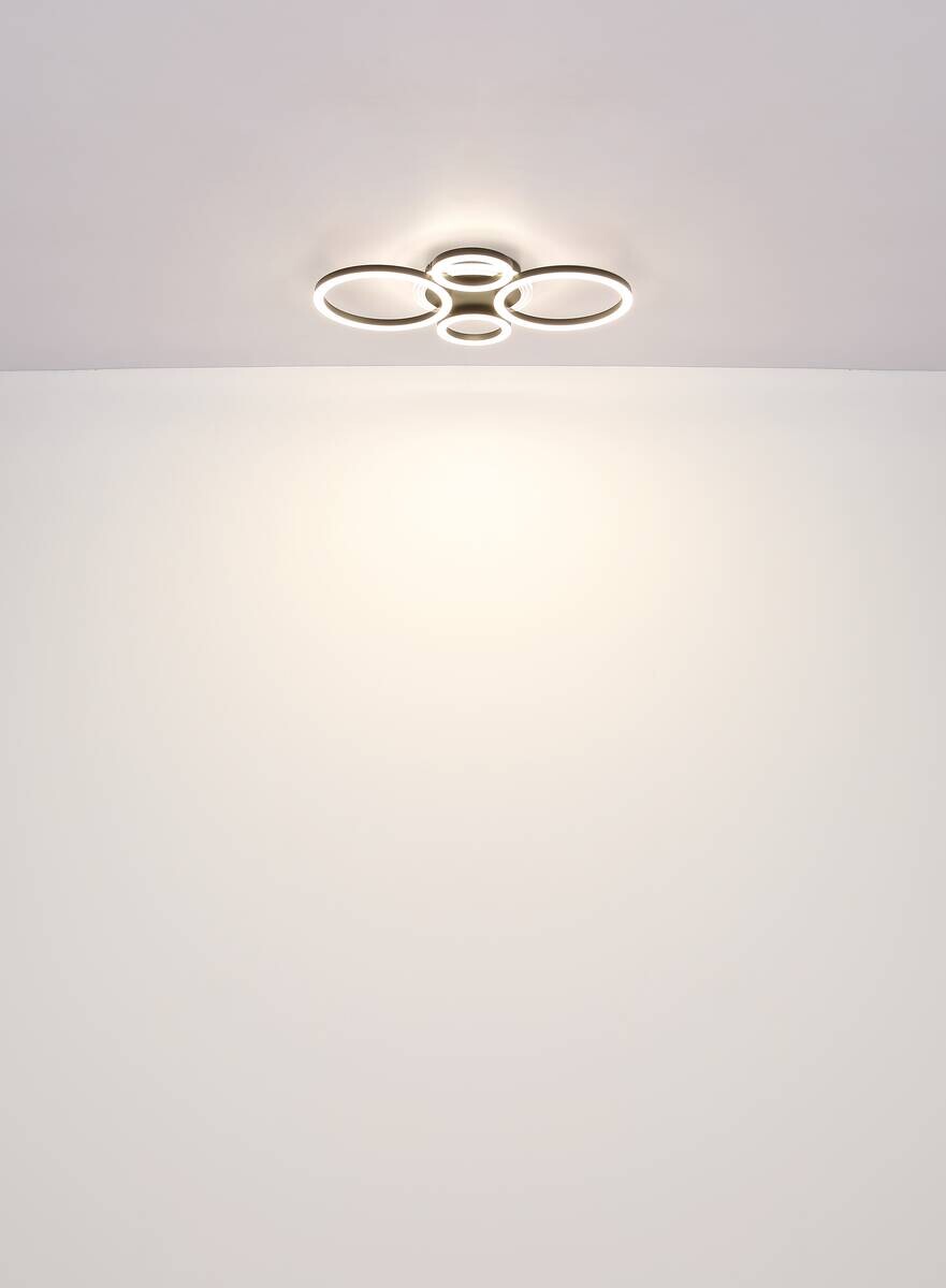 GLOBO LED-Deckenleuchte Loretta mattschwarz Metall Acryl B/H/L: ca. 35,5x6,1x53 cm