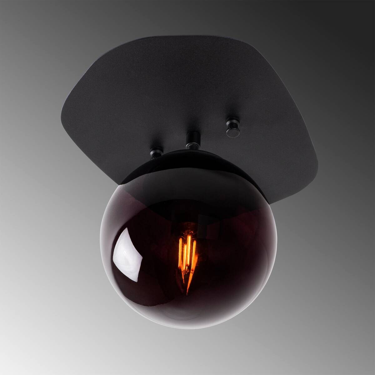 Opviq Deckenleuchte Well-11676 schwarz Glas B/H/T/L: ca. 20x25x25x20 cm E14 1 Brennstellen