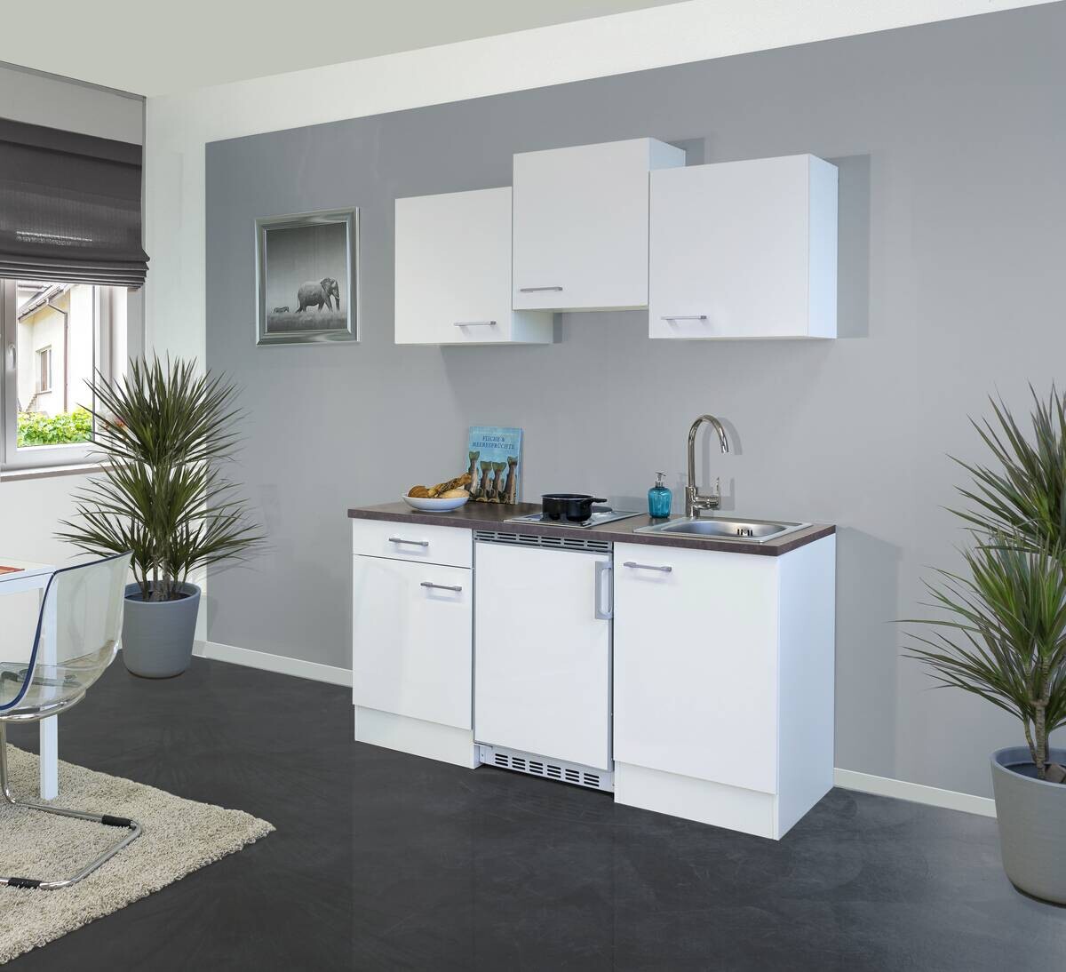 Küchenblock Lucca weiß B/H/T: ca. 151x226x60 cm