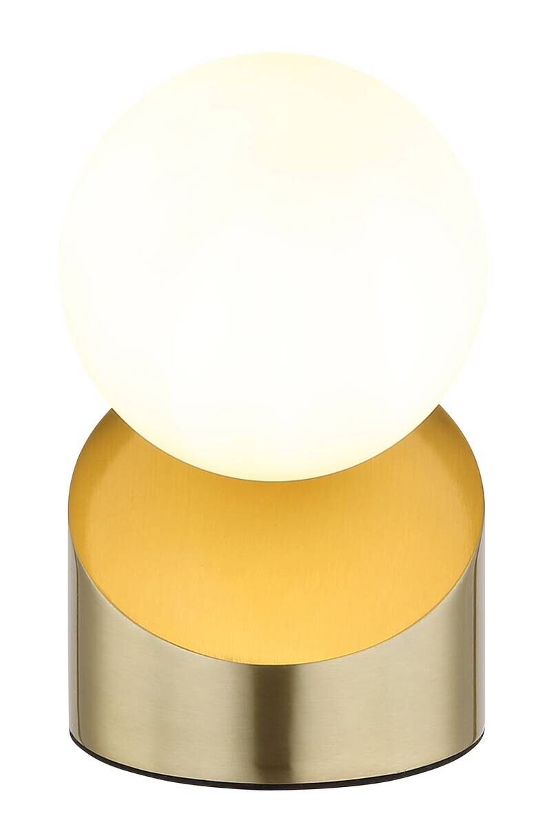 GLOBO Tischleuchte messing champagner Opal Glas Metall H/D: ca. 16x10 cm 1 Brennstellen