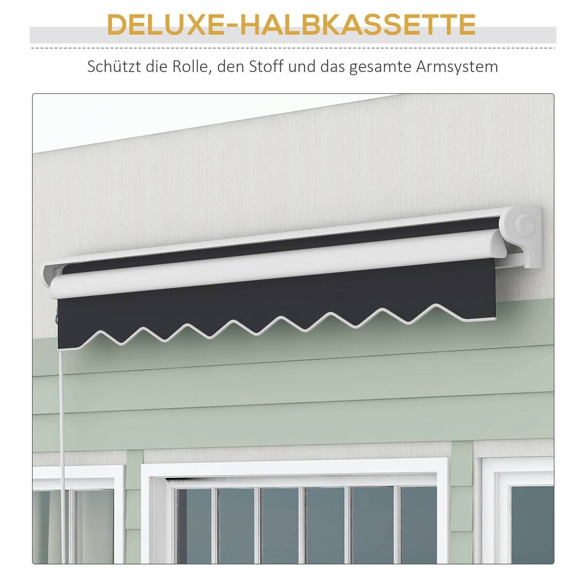 Outsunny Markise grau B/H/L: ca. 250x200x150 cm