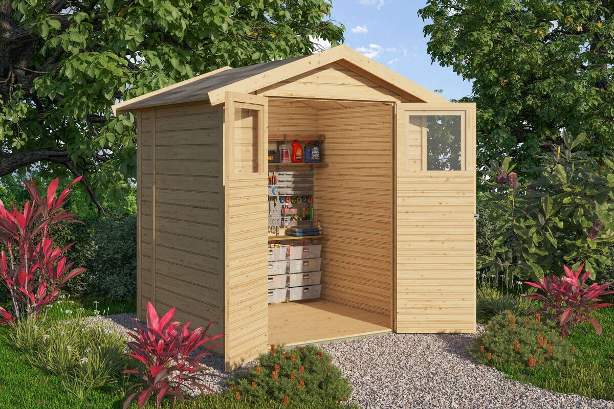 Karibu Gartenhaus Tito 2 natur B/H/T: ca. 180x222x152 cm