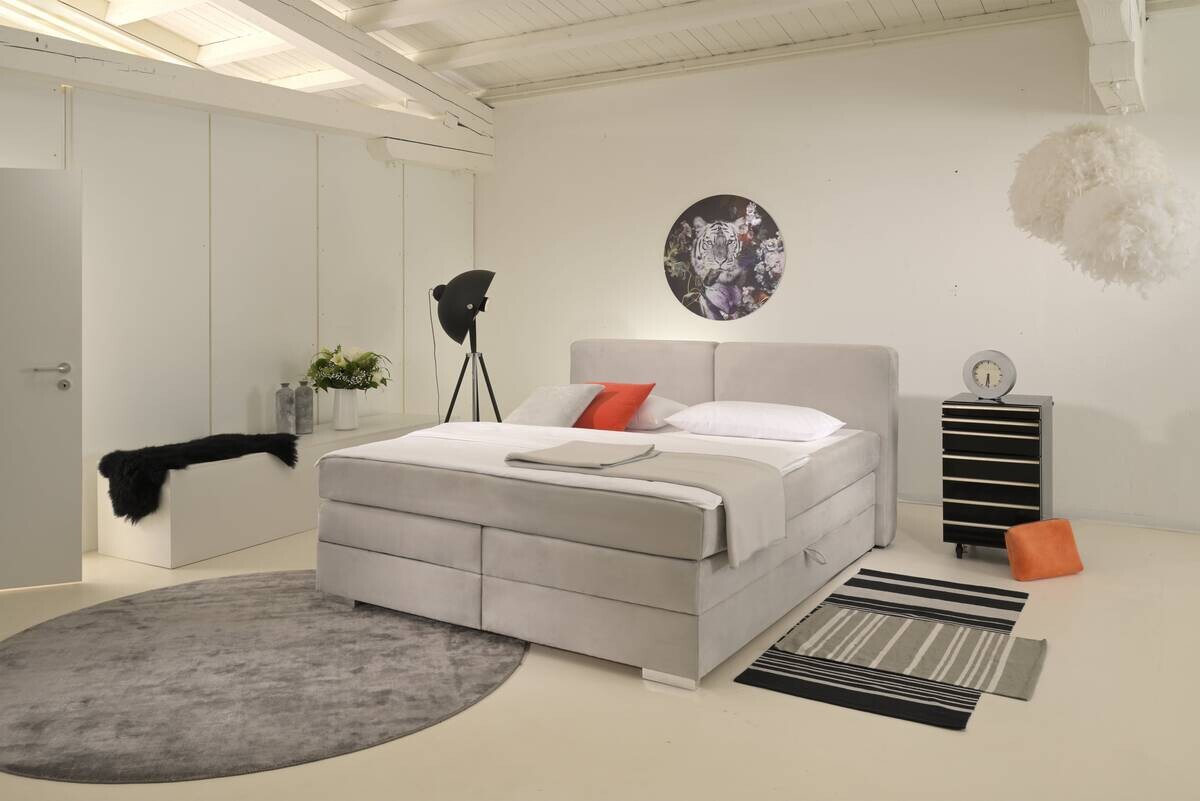 Boxspringbett Happy hellgrau Liegefläche B/L: ca. 160x200 cm