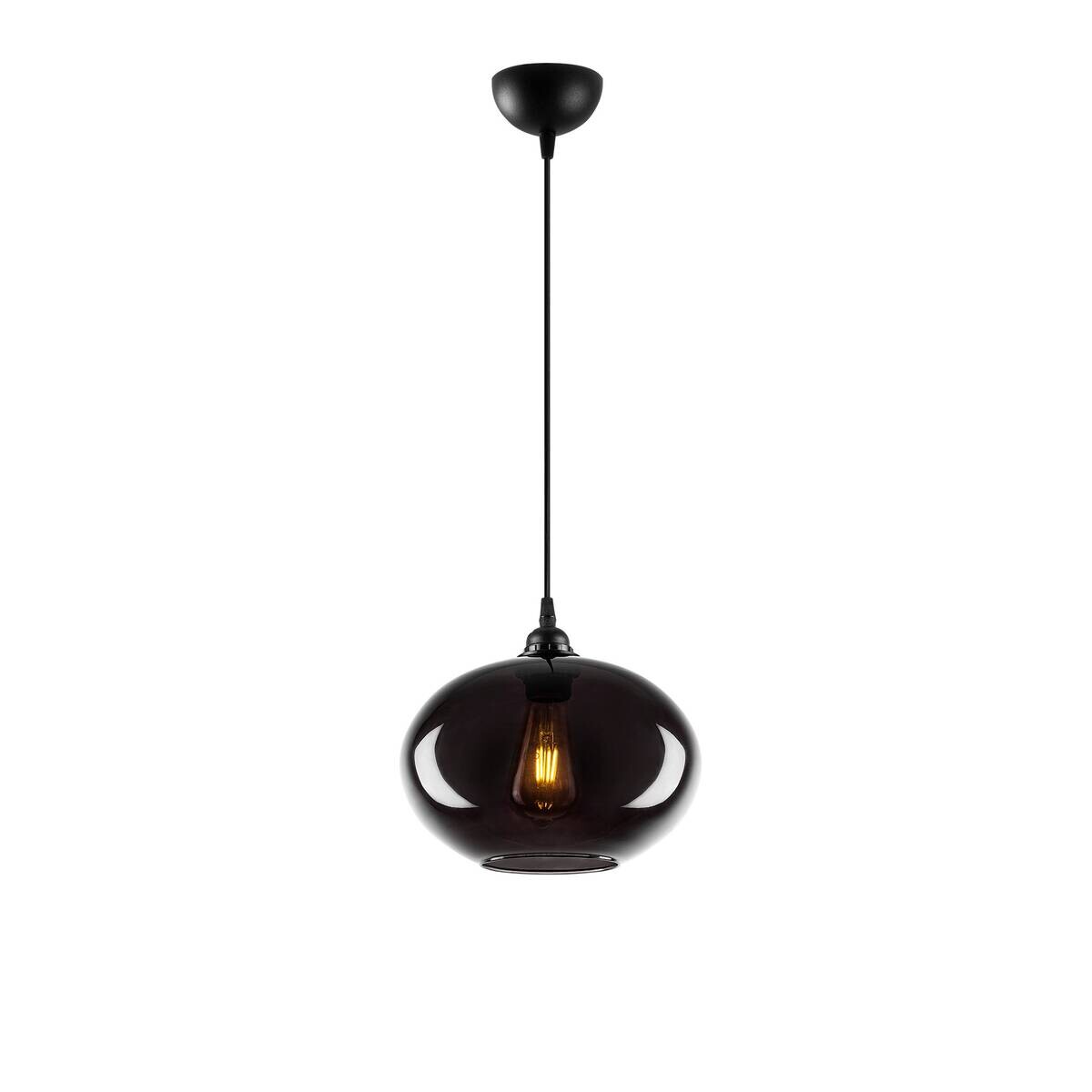 Opviq Pendelleuchte Smoked Rauch Metall Glas B/H/T/L/D: ca. 27x120x27x27x27 cm E27 1 Brennstellen