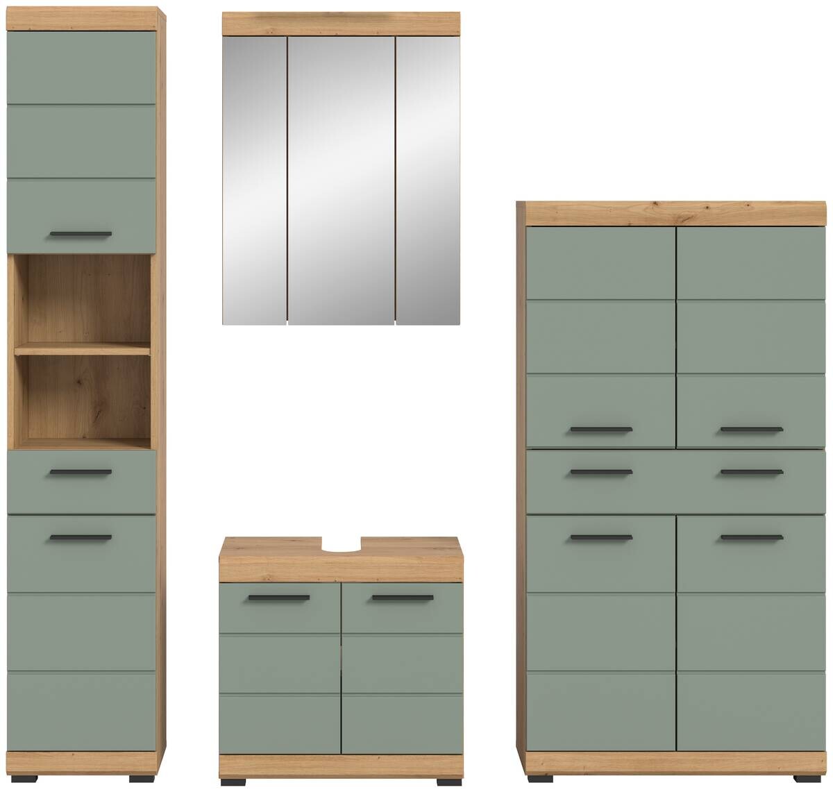 Badezimmer-Set Scout Eiche Artisan Nachbildung salbei Nachbildung B/H/T: ca. 186x191x34 cm