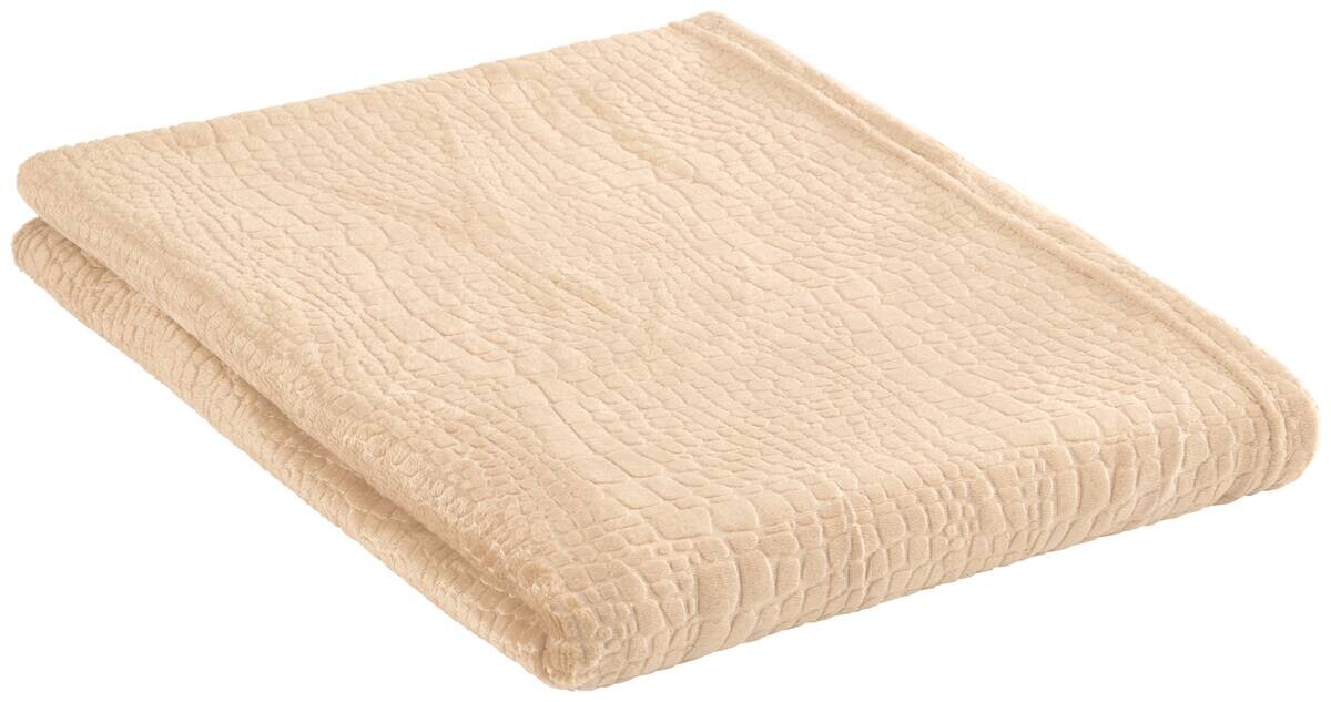 Flanelldecke Croco beige Polyester B/L: ca. 140x200 cm