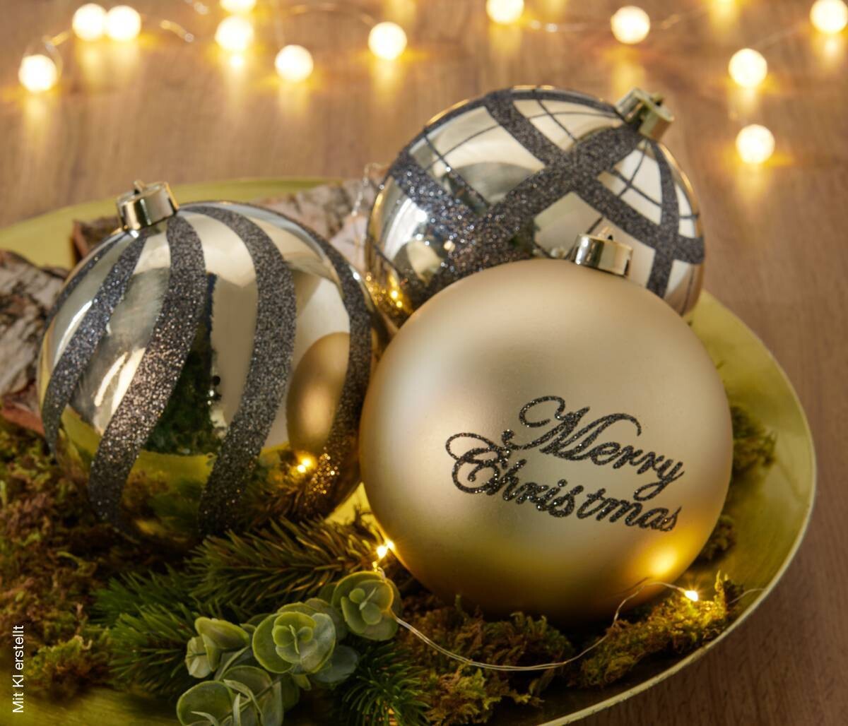 Weihnachtskugelset gold D: ca. 15 cm