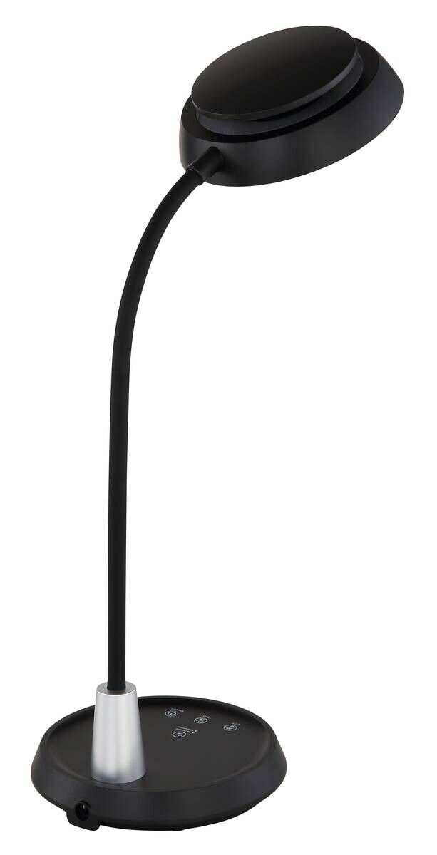 GLOBO Tischleuchte schwarz Opal silber Silikon PVC Kunststoff B/H/L: ca. 17,2x44,8x30,6 cm 1 Brennstellen