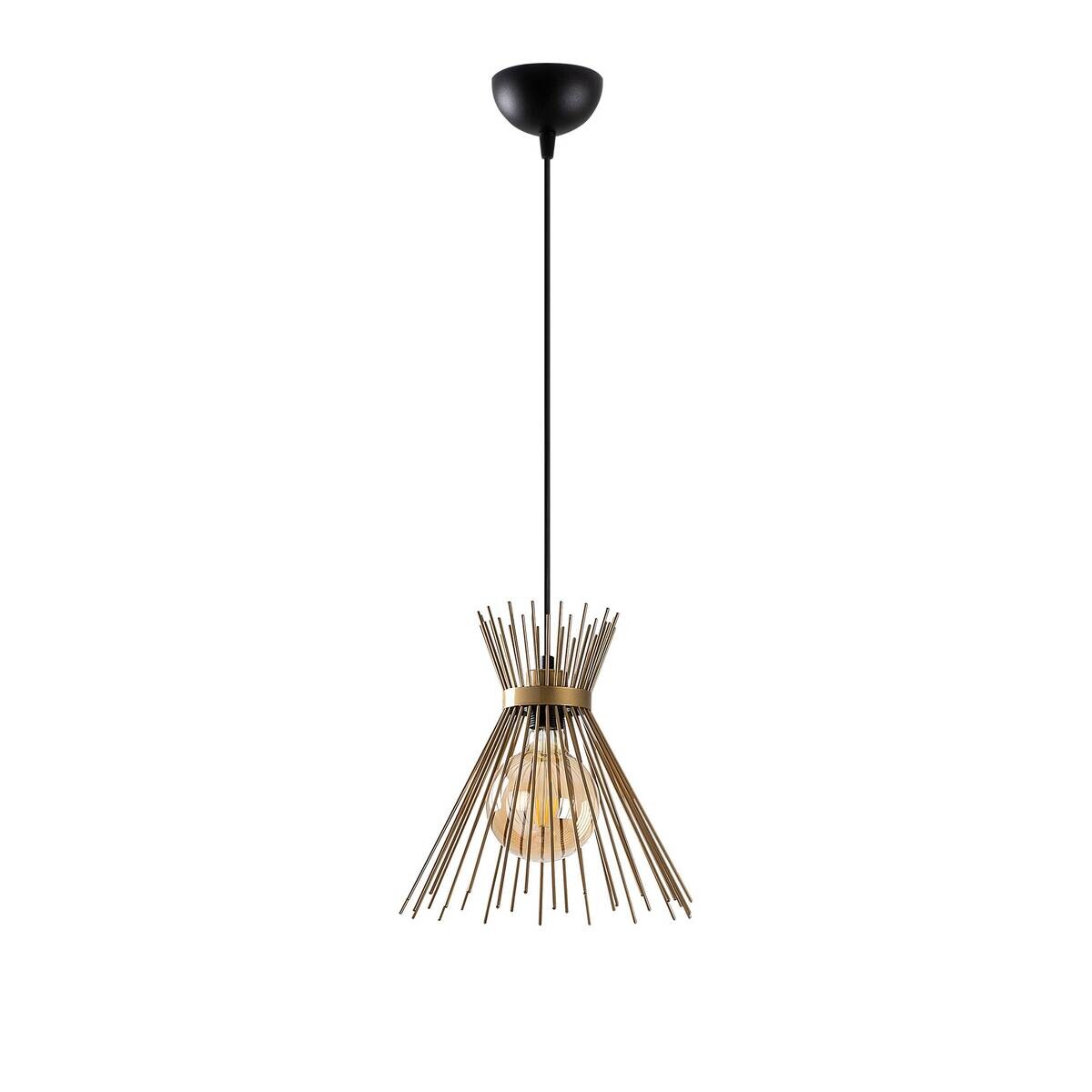 Opviq Pendelleuchte Kirpi schwarz Metall B/H/T/L/D: ca. 34x131x34x34x34 cm E27 1 Brennstellen