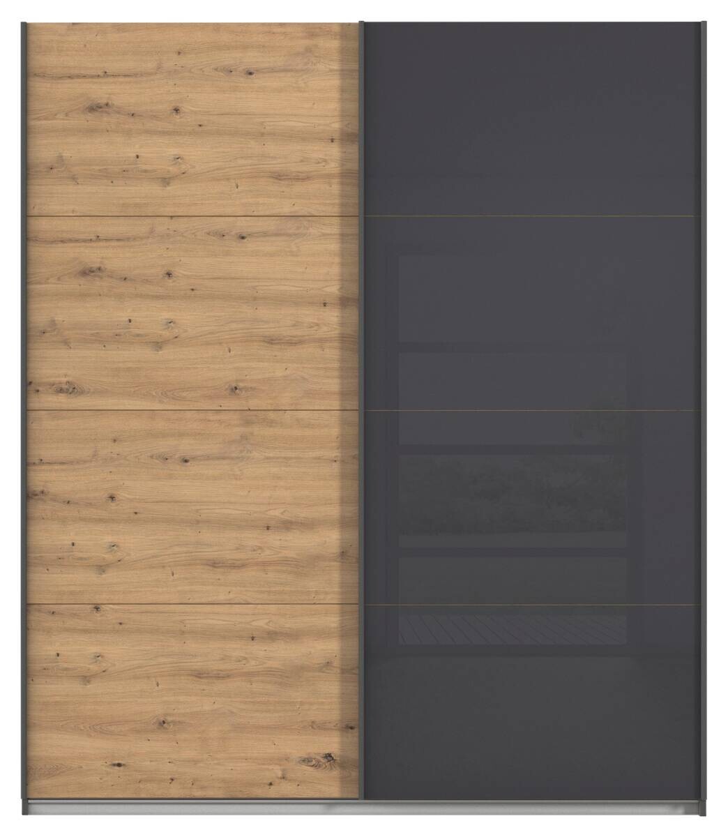 Schwebetürenschrank Quadra grau B/H/T: ca. 180x210x62 cm
