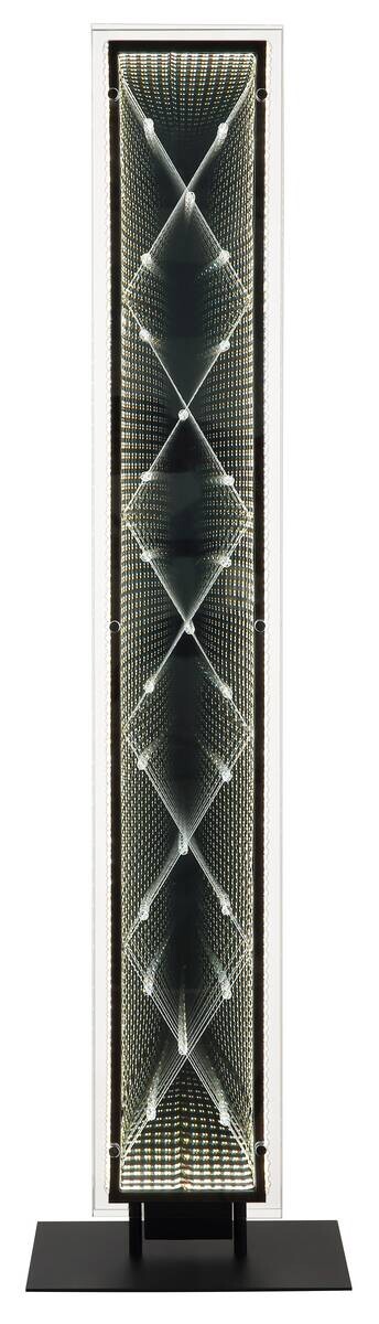 GLOBO Stehlampe schwarz klar Kunststoff Aluminium Glas B/H/L: ca. 20x117x30 cm 1 Brennstellen