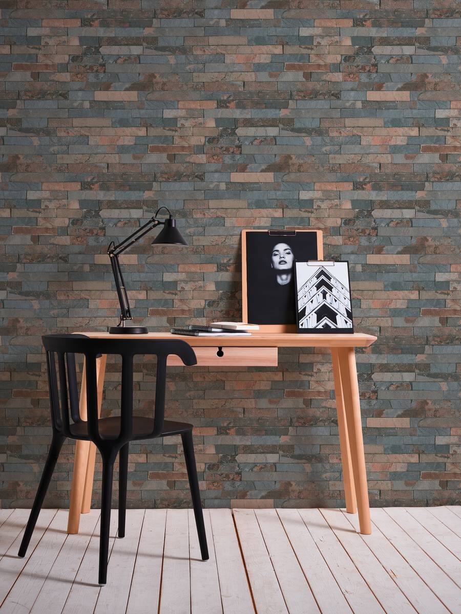 A.S.Creation Vliestapete Best of Wood`n Stone 2nd Edition Steine grau braun B/L: ca. 53x1005 cm