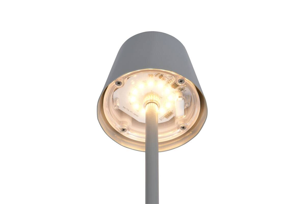 Reality LED Tischleuchte DIAZ grau Metall H: ca. 21 cm 1 Brennstellen