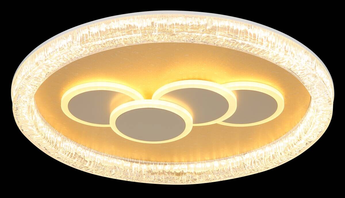 GLOBO LED-Deckenleuchte klar weiß gold Kunststoff Metall H/D: ca. 7x49,5 cm 1 Brennstellen