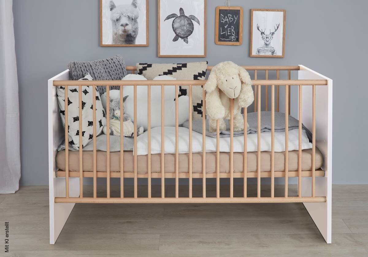 Babybett Mats weiß B/H/T: ca. 144x83x78 cm