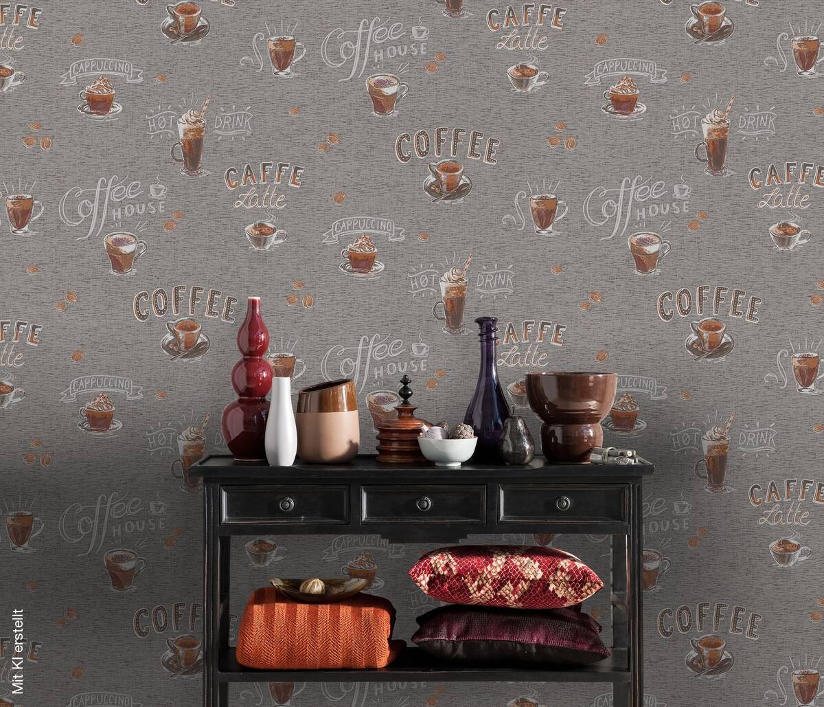 Erismann Vliestapete Coffee grau B/L: ca. 53x1005 cm