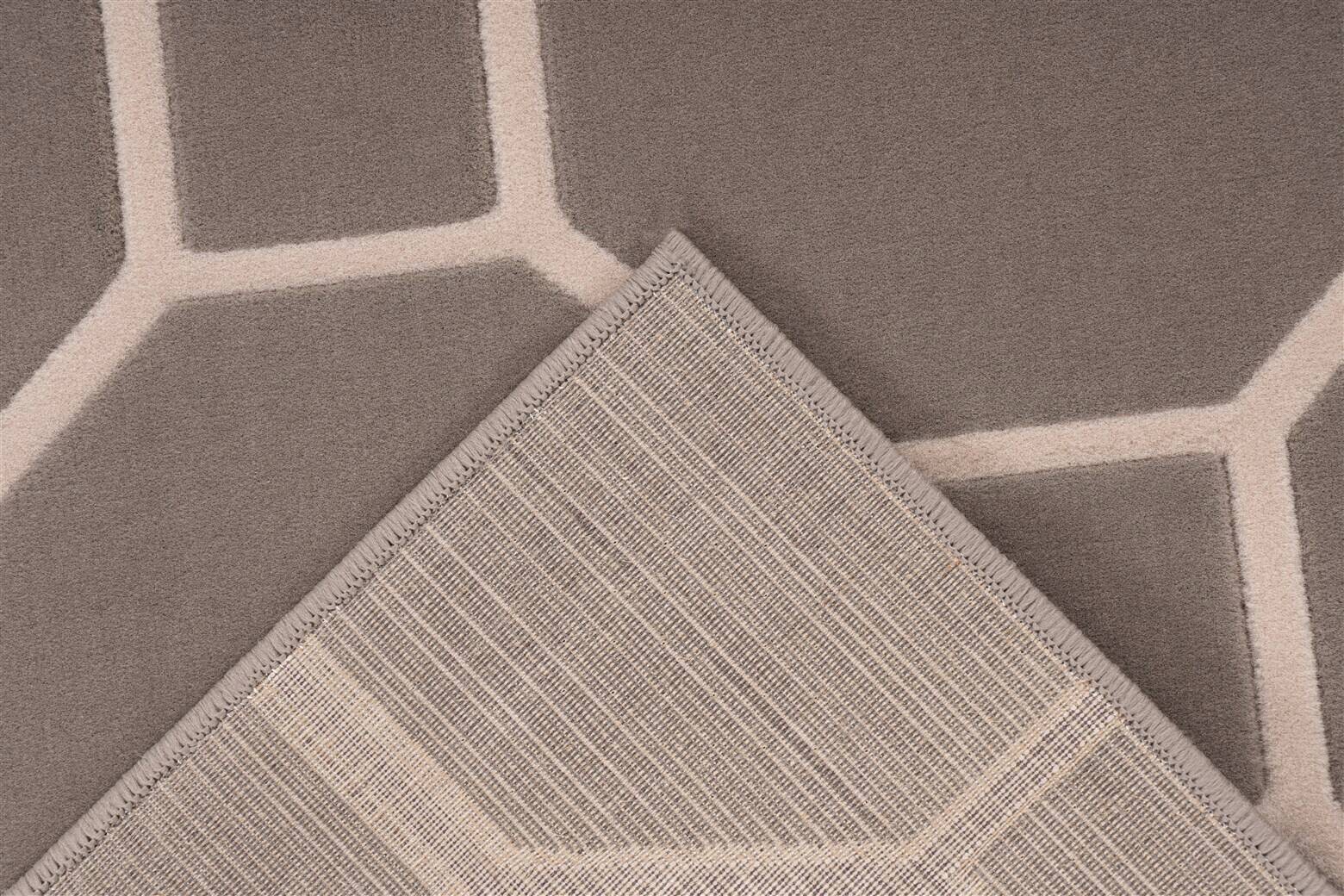 Kayoom Kurzflorteppich Lina 125 taupe B/L: ca. 80x300 cm