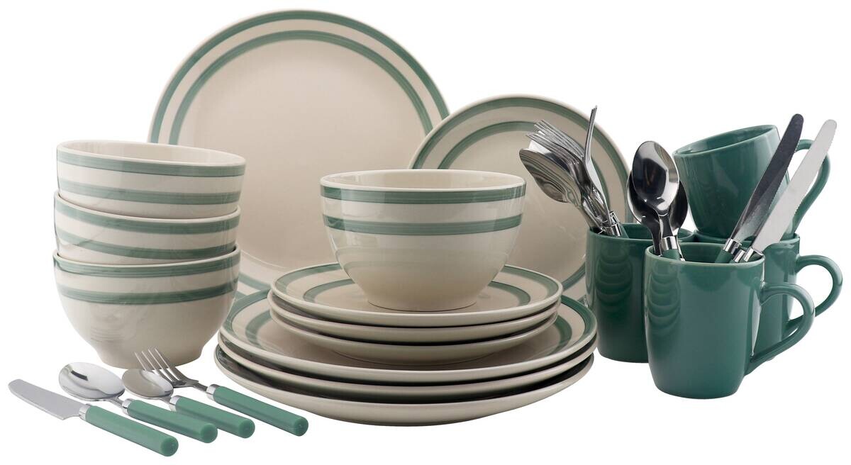 POCOline Kombiservice grün Steingut 32 tlg.