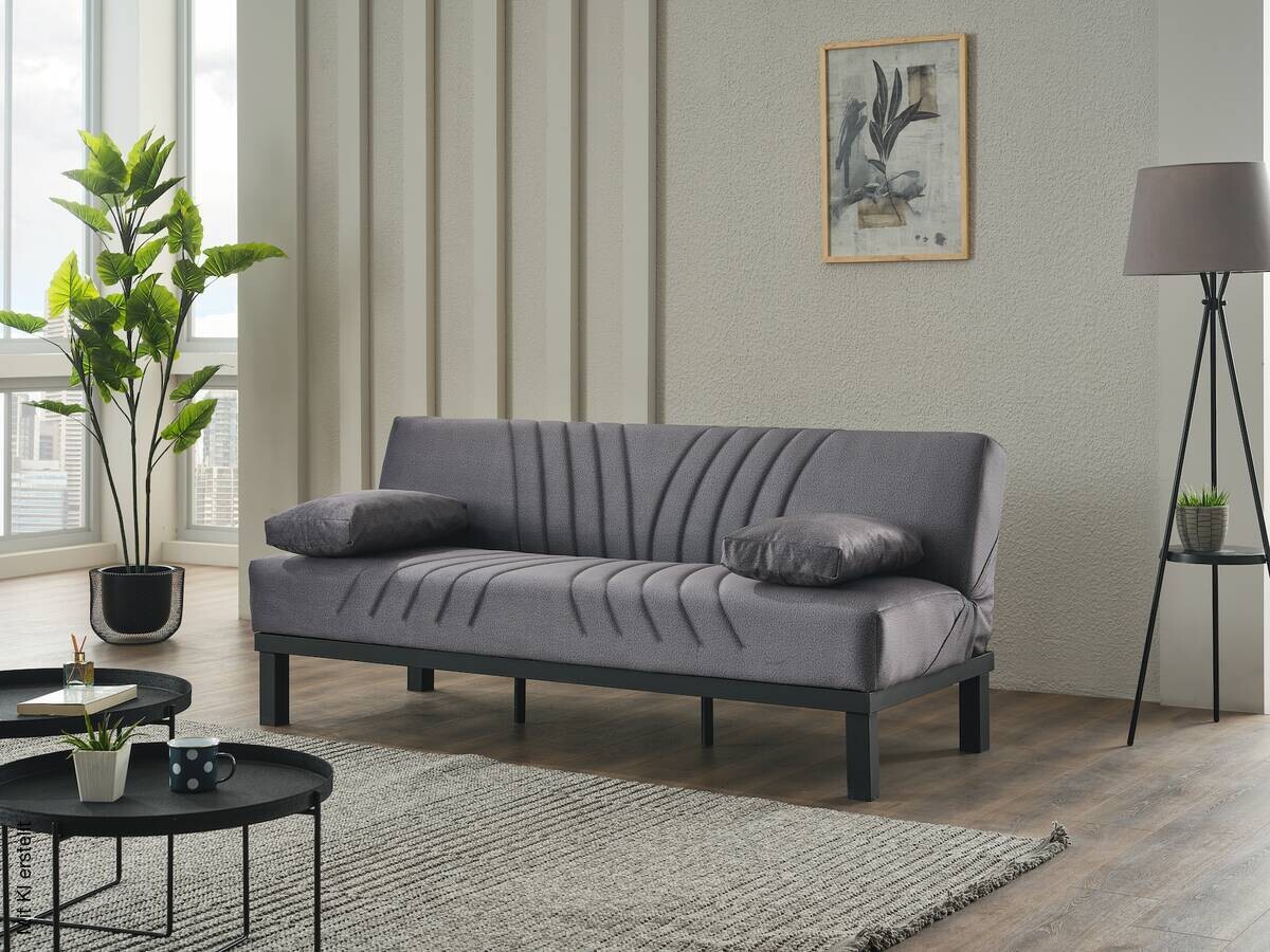 Schlafsofa Radoo grau Polyester B/H/T: ca. 190x86x84 cm