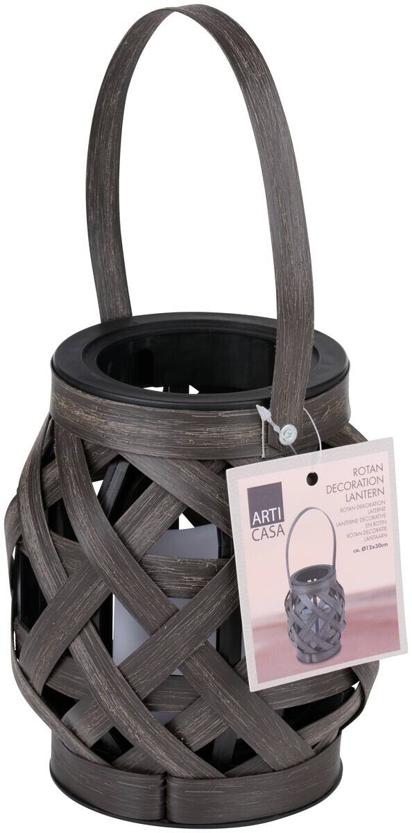 Gartenlaterne braun H/L: ca. 12x36 cm