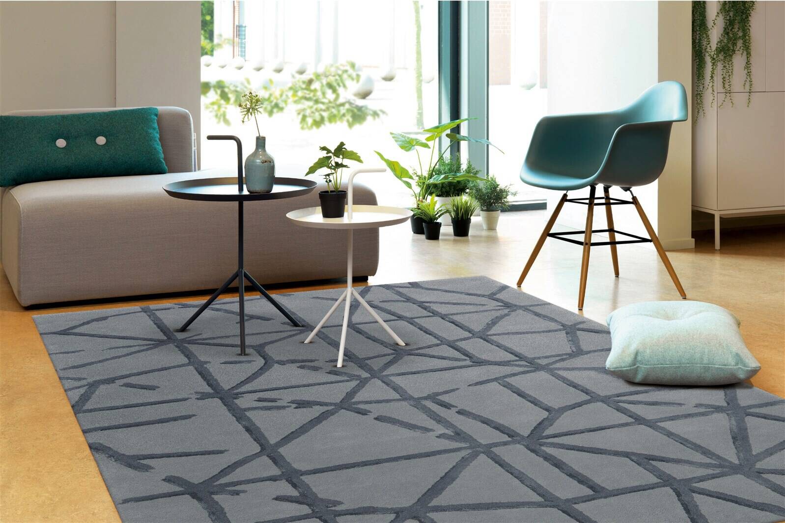 Arte Espina Kurzflorteppich Satin 8063 grau B/L: ca. 170x240 cm