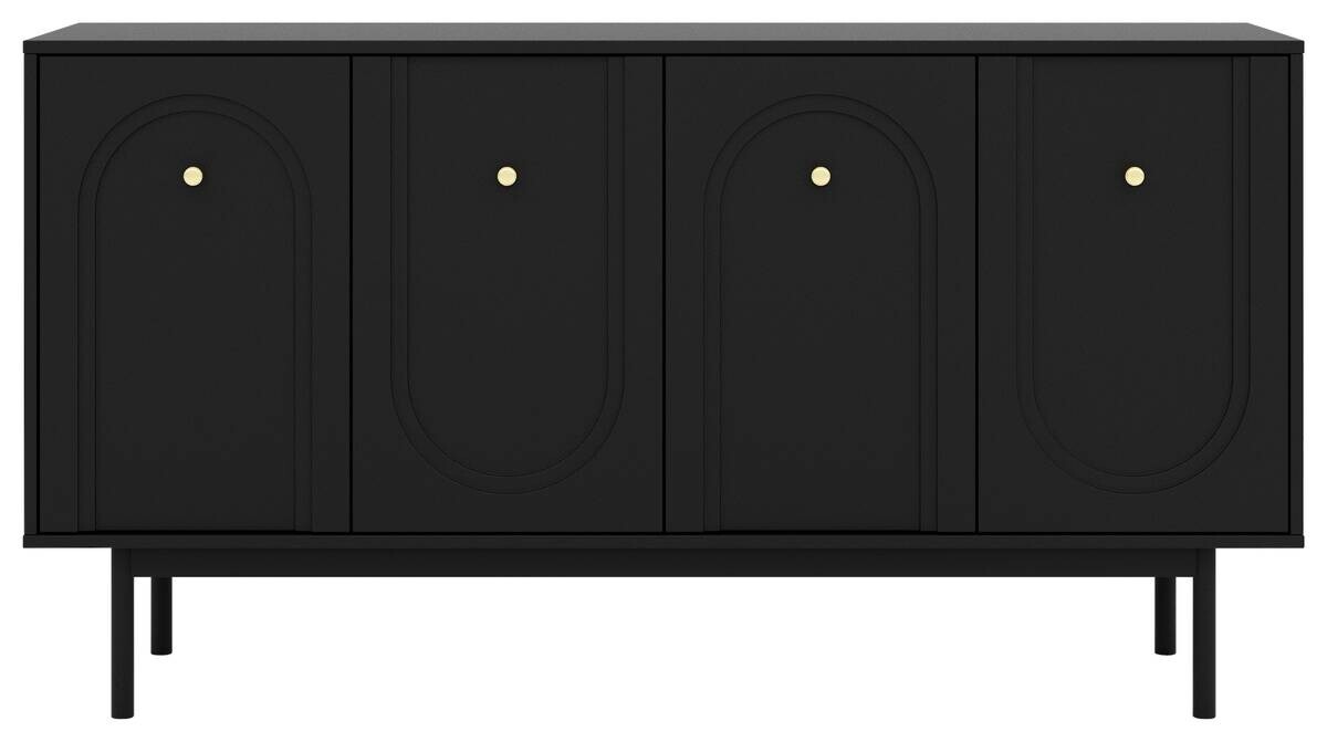 Kommode MAZOMA schwarz gold Optik B/H/T: ca. 154x82x39 cm