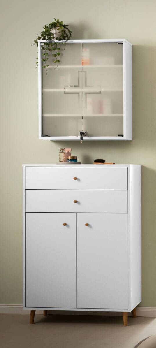 Medizinschrank Bjarne weiß matt B/H/T: ca. 64,2x74,1x19,6 cm