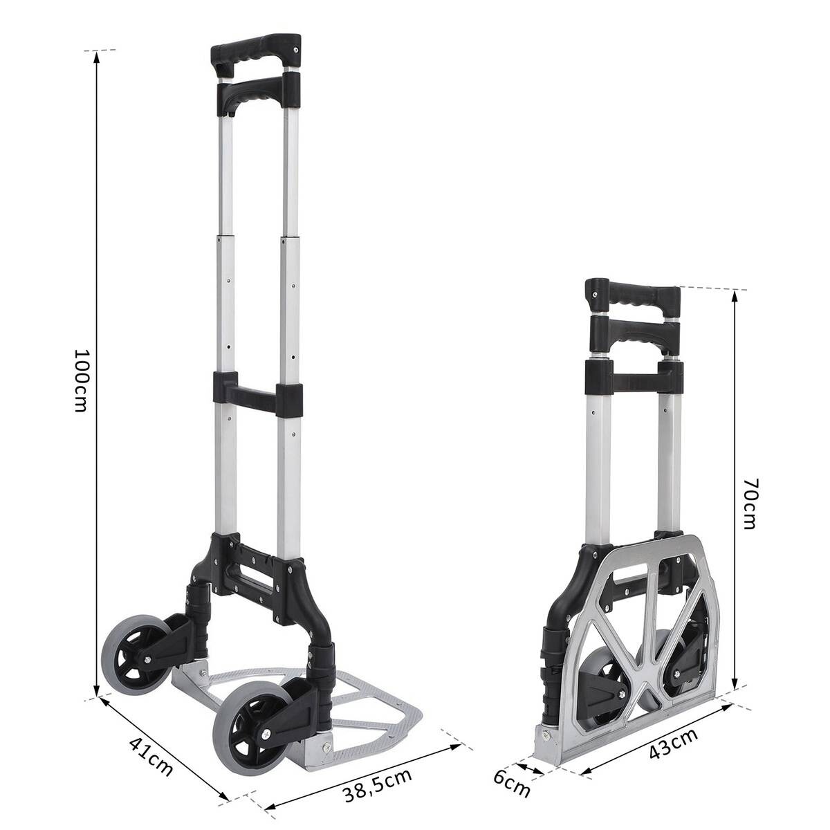 Transportkarre klappbar schwarz B/H/L: ca. 39x100x41 cm