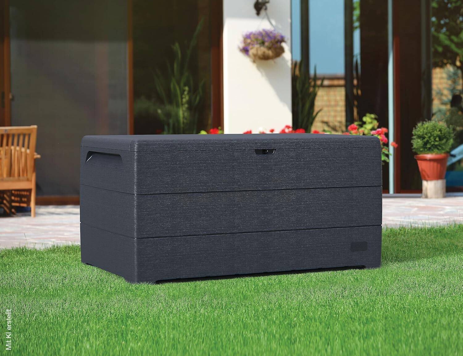 VCM Aufbewahrungsbox Durabox grau Kunststoff B/H/L: ca. 70x63x130 cm