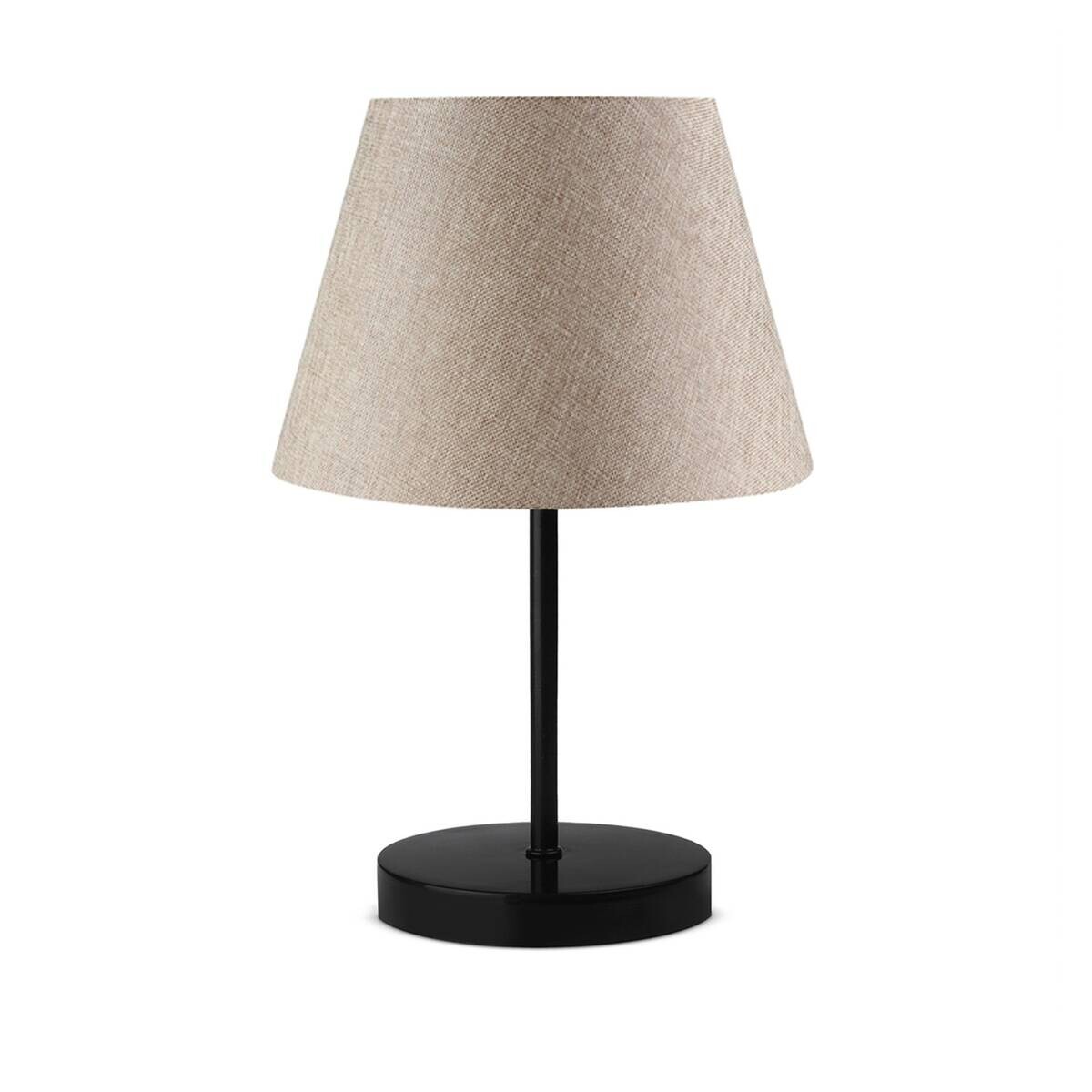 Opviq Tischleuchte schwarz beige Stoff Metall B/H/L: ca. 22x36x22 cm E27 1 Brennstellen