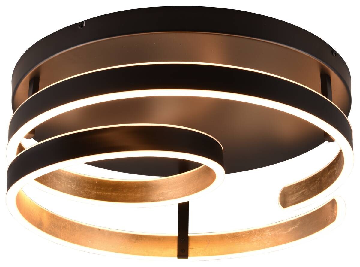 Trio LED-Deckenleuchte schwarz gold H/D: ca. 21x55 cm