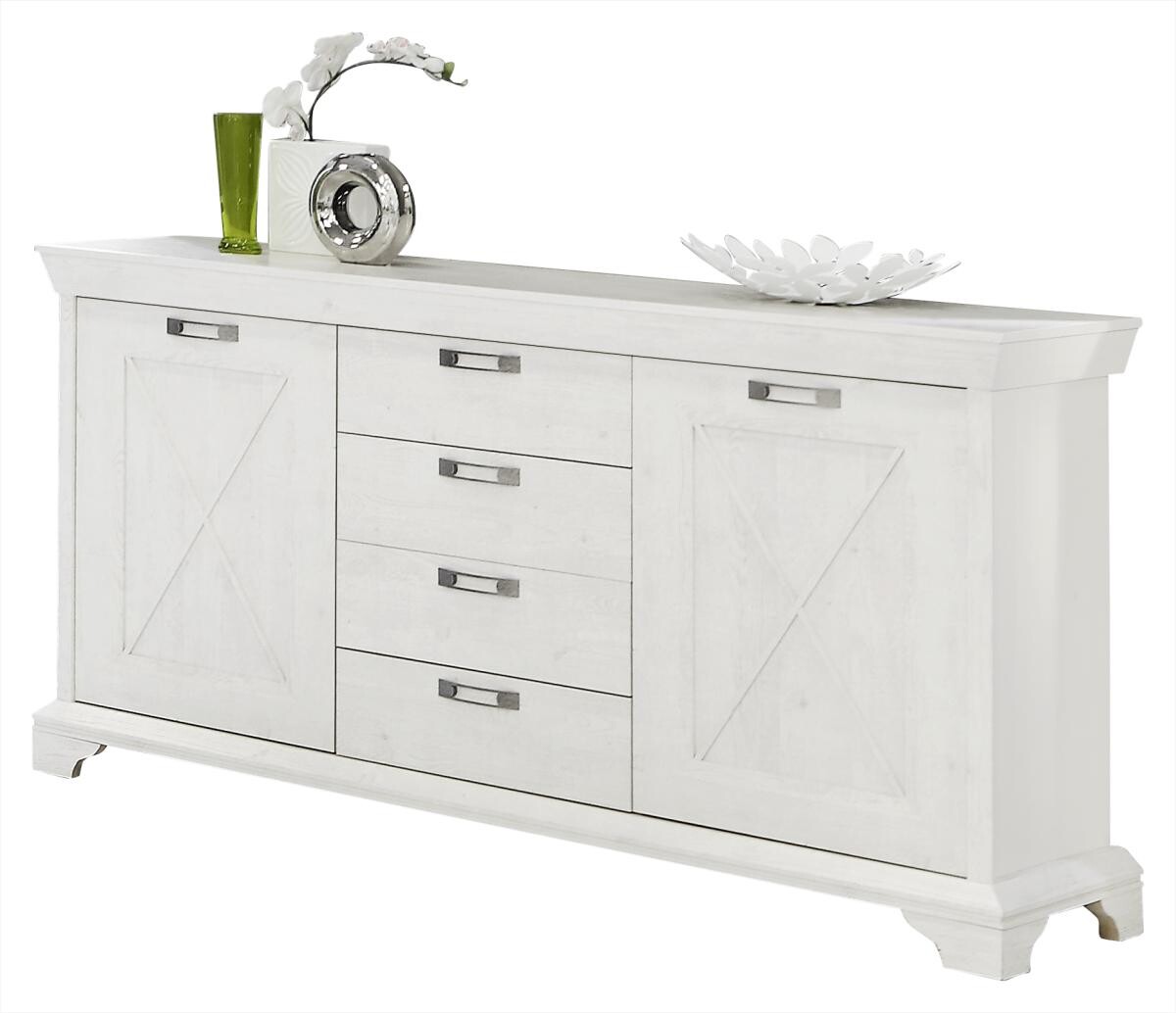 Sideboard weiß Pinie Nachbildung B/H/T: ca. 178x96x48 cm