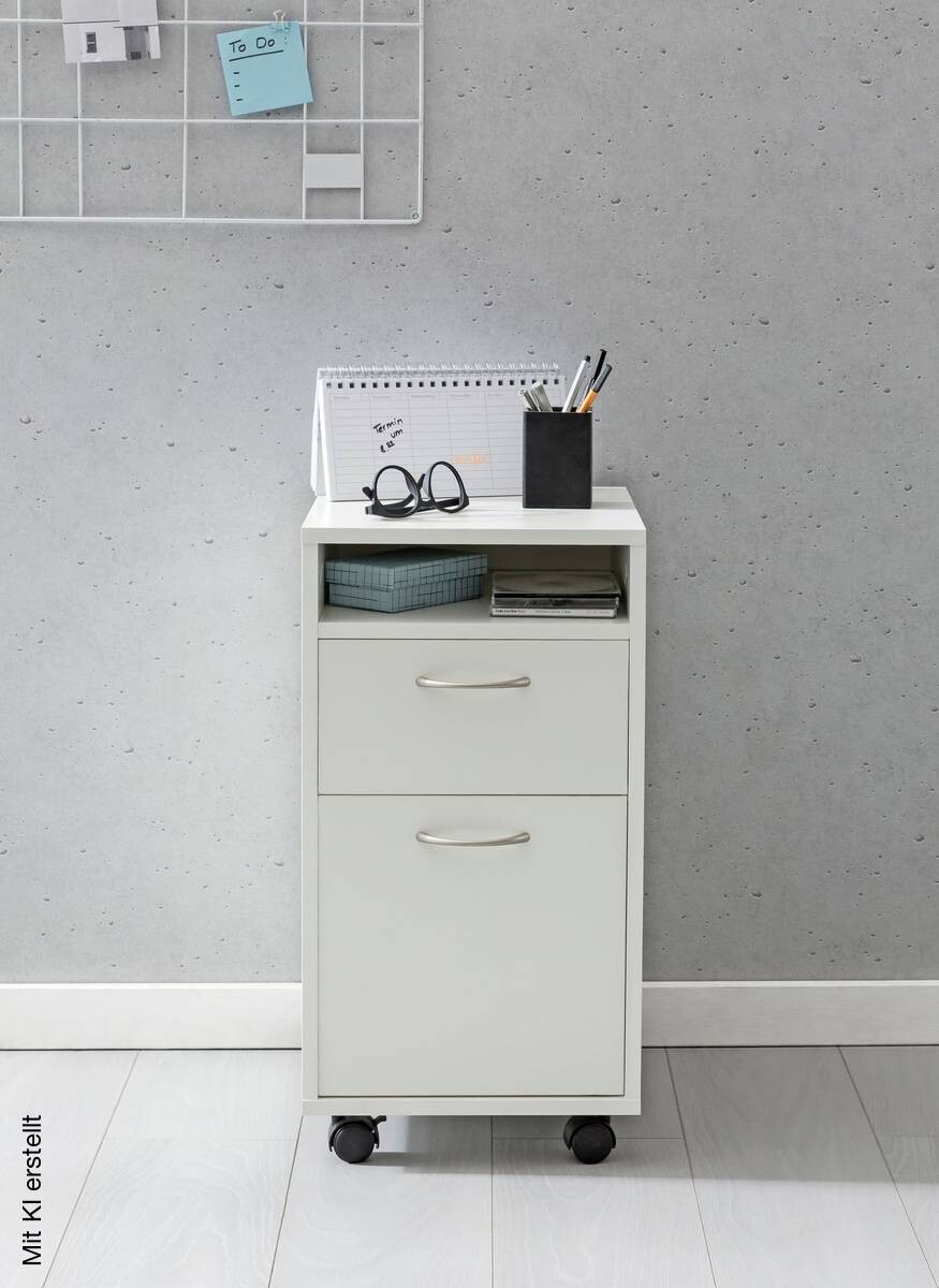 Rollcontainer weiß Spanplatte B/H/T: ca. 33x63x38 cm
