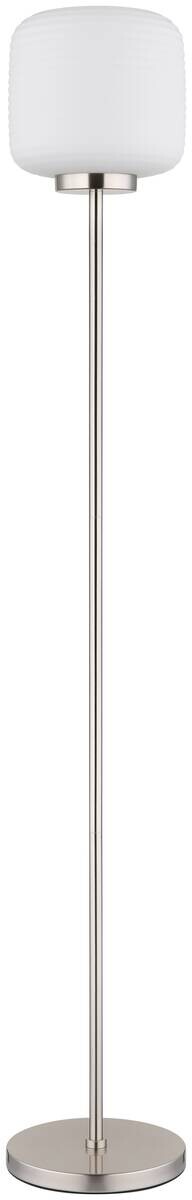 GLOBO Stehlampe nickel matt Opal schwarz Glas Metall H/T/D: ca. 157x36x24 cm 1 Brennstellen