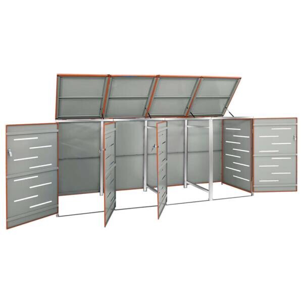 vidaXL Mülltonnenbox orange B/H/T: ca. 276,5x112,5x77,5 cm