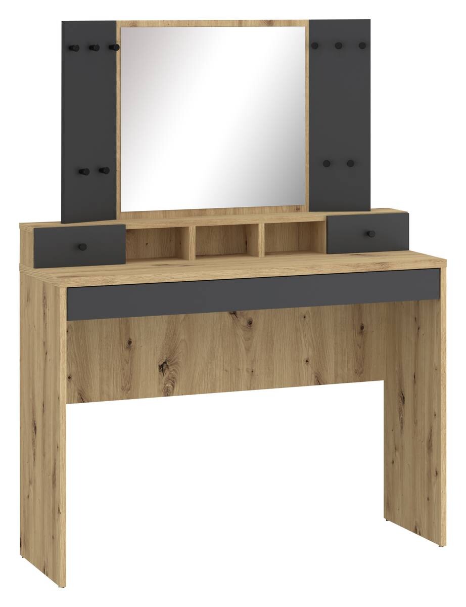 Schminktisch Sandy Eiche Artisan Nachbildung anthrazit B/H/T: ca. 100x139x45 cm
